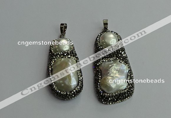 CGP614 22*40mm - 25*50mm freeform pearl pendants wholesale