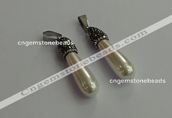 CGP618 10*40mm teardrop shell pearl pendants wholesale