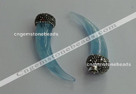 CGP627 16*60mm - 18*65mm oxhorn resin pendants wholesale