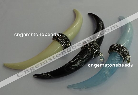 CGP639 15*95mm oxhorn resin pendants wholesale