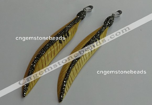 CGP656 18*95mm feather bone pendants wholesale