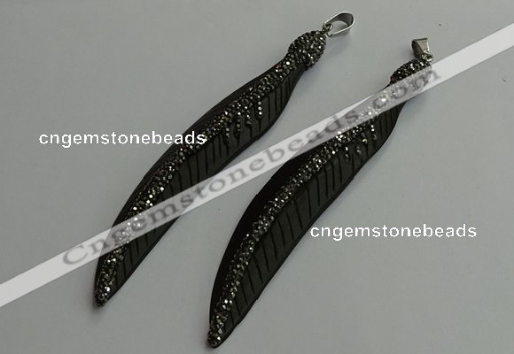 CGP657 18*95mm feather bone pendants wholesale