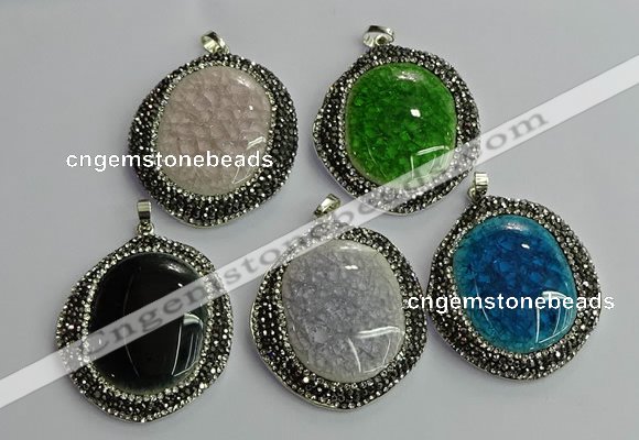 CGP666 40*45mm - 45*50mm freeform ceramic pendants wholesale