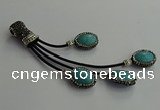 CGP668 15*20mm oval turquoise tassel pendants wholesale