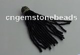 CGP680 3mm round handmade glass beaded tassel pendants wholesale