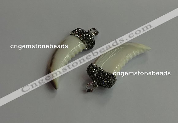 CGP700 15*45mm horn ammolite pendants jewelry wholesale