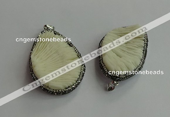 CGP702 30*45mm - 35*55mm freeform coral pendants wholesale