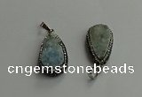 CGP706 16*28mm flat teardrop druzy agate pendants wholesale