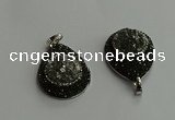 CGP708 25*35mm teardrop plated druzy agate pendants wholesale