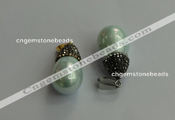 CGP717 15*25mm - 15*30mm teardrop shell pearl pendants wholesale