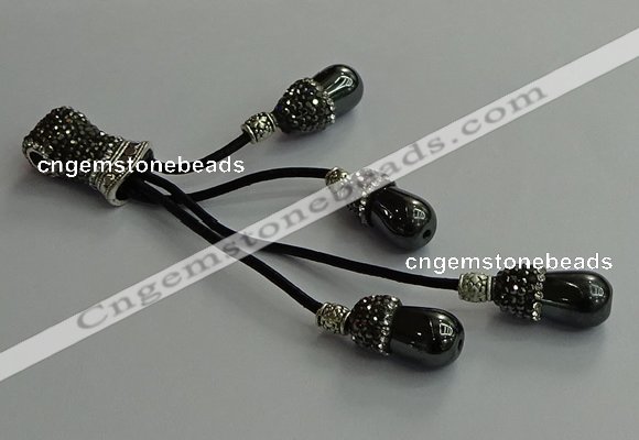 CGP720 10*16mm teardrop hematite tassel pendants wholesale