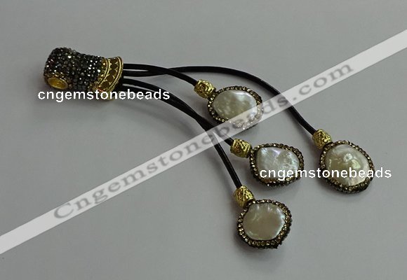 CGP722 16*18mm freeform pearl tassel pendants wholesale