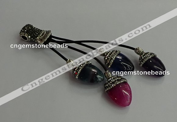 CGP743 18*25mm agate gemstone tassel pendants wholesale