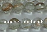 CGQ24 15.5 inches 8mm faceted round gold sand quartz beads