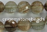 CGQ28 15.5 inches 16mm faceted round gold sand quartz beads