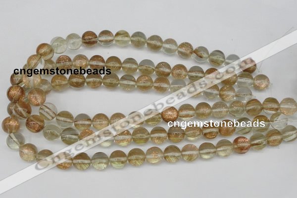 CGQ52 15.5 inches 10mm round gold sand quartz beads wholesale