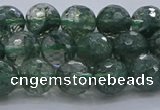 CGQ522 15.5 inches 8mm faceted round imitation green phantom quartz beads