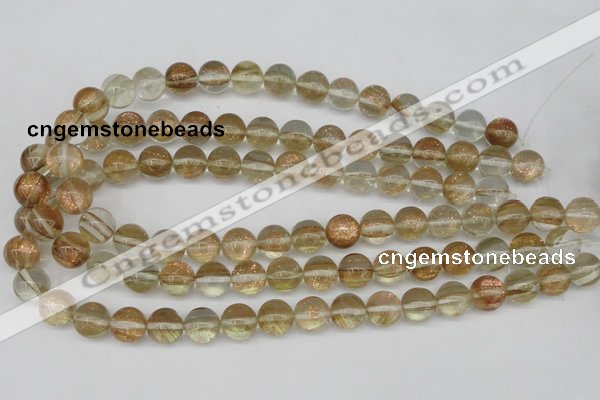 CGQ53 15.5 inches 12mm round gold sand quartz beads wholesale