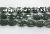 CGQ530 18*22mm - 18*25mm faceted octagonal green phantom quartz beads