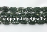 CGQ531 22*30mm - 24*32mm faceted octagonal green phantom quartz beads