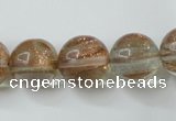 CGQ61 15.5 inches 14mm round gold sand quartz beads wholesale