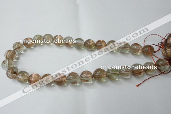 CGQ61 15.5 inches 14mm round gold sand quartz beads wholesale