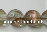 CGQ63 15.5 inches 18mm round gold sand quartz beads wholesale