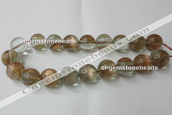 CGQ63 15.5 inches 18mm round gold sand quartz beads wholesale