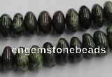 CGR05 16 inches 6*12mm rondelle green rain forest stone beads wholesale