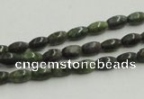 CGR06 16 inches 4*6mm rice green rain forest stone beads wholesale