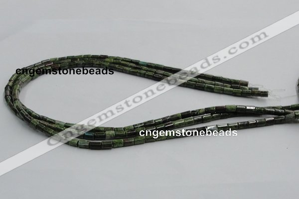 CGR07 16 inches 4*6mm cylinder green rain forest stone beads wholesale