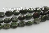 CGR10 16 inches 6*8mm oval green rain forest stone beads wholesale