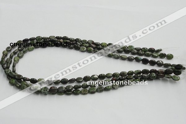 CGR10 16 inches 6*8mm oval green rain forest stone beads wholesale