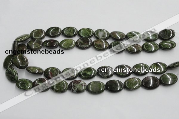 CGR11 16 inches 15*20mm oval green rain forest stone beads wholesale