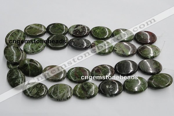 CGR12 16 inches 22*30mm oval green rain forest stone beads wholesale