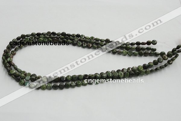 CGR14 16 inches 6mm flat round green rain forest stone beads wholesale