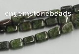 CGR17 16 inches 6*8mm rectangle green rain forest stone beads wholesale