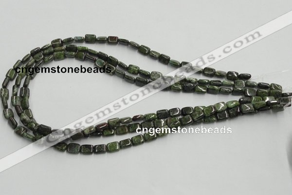 CGR17 16 inches 6*8mm rectangle green rain forest stone beads wholesale