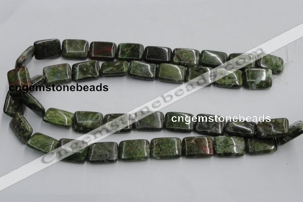 CGR18 16 inches 15*20mm rectangle green rain forest stone beads wholesale