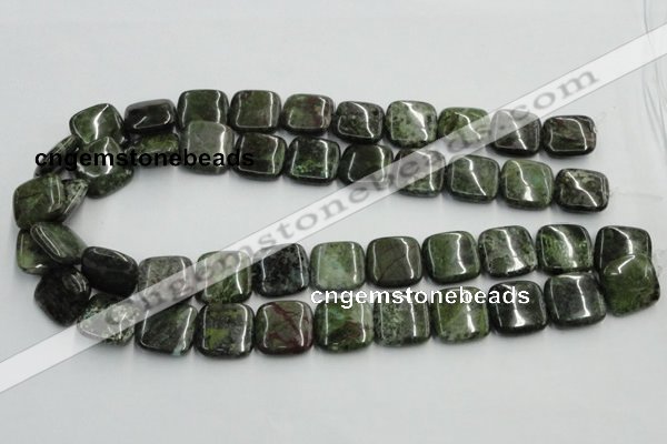 CGR19 16 inches 18*18mm square green rain forest stone beads wholesale