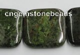 CGR20 16 inches 30*30mm square green rain forest stone beads wholesale