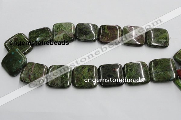 CGR20 16 inches 30*30mm square green rain forest stone beads wholesale