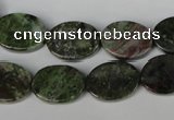 CGR26 15.5 inches 12*16mm oval green rain forest stone beads