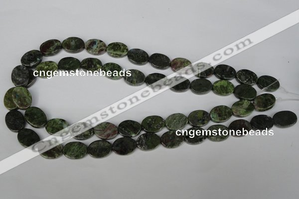 CGR26 15.5 inches 12*16mm oval green rain forest stone beads