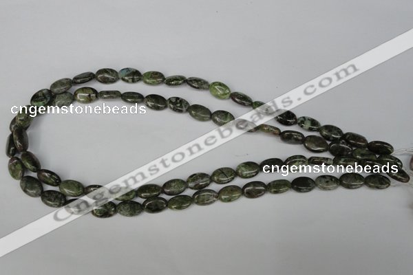 CGR27 15.5 inches 8*12mm oval green rain forest stone beads