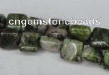 CGR31 15.5 inches 6*6mm square green rain forest stone beads