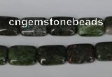 CGR34 15.5 inches 10*14mm rectangle green rain forest stone beads