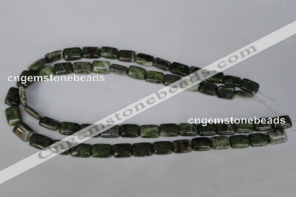 CGR34 15.5 inches 10*14mm rectangle green rain forest stone beads