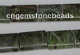 CGR36 15.5 inches 13*18mm flat tube green rain forest stone beads