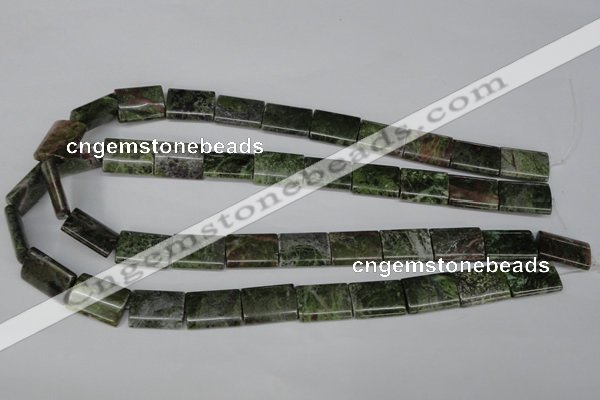 CGR36 15.5 inches 13*18mm flat tube green rain forest stone beads